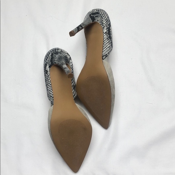 Grey suede/snake print heel - Picture 4 of 4